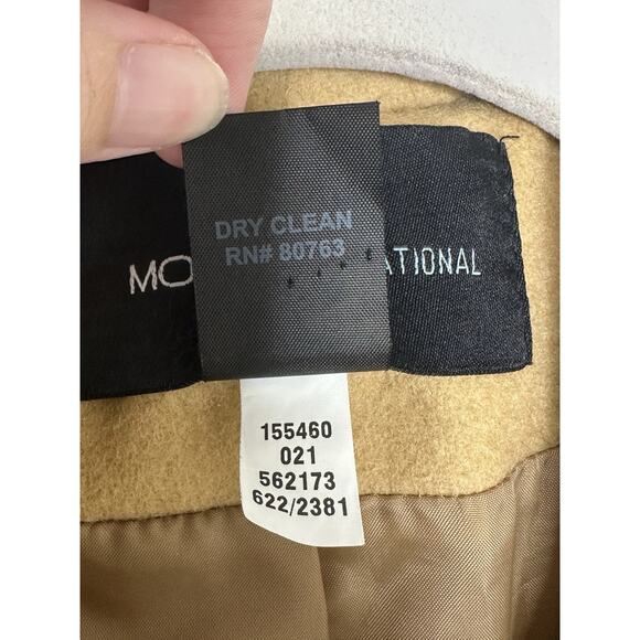 Moda International Peacoat Womens Tan Wool Blend Quiet Luxury Preppy Capsule 4 - Picture 4 of 5